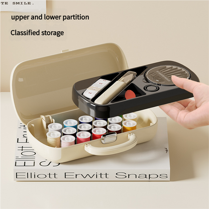 Complete Sewing Kit - Portable with Organized Compartments(white)