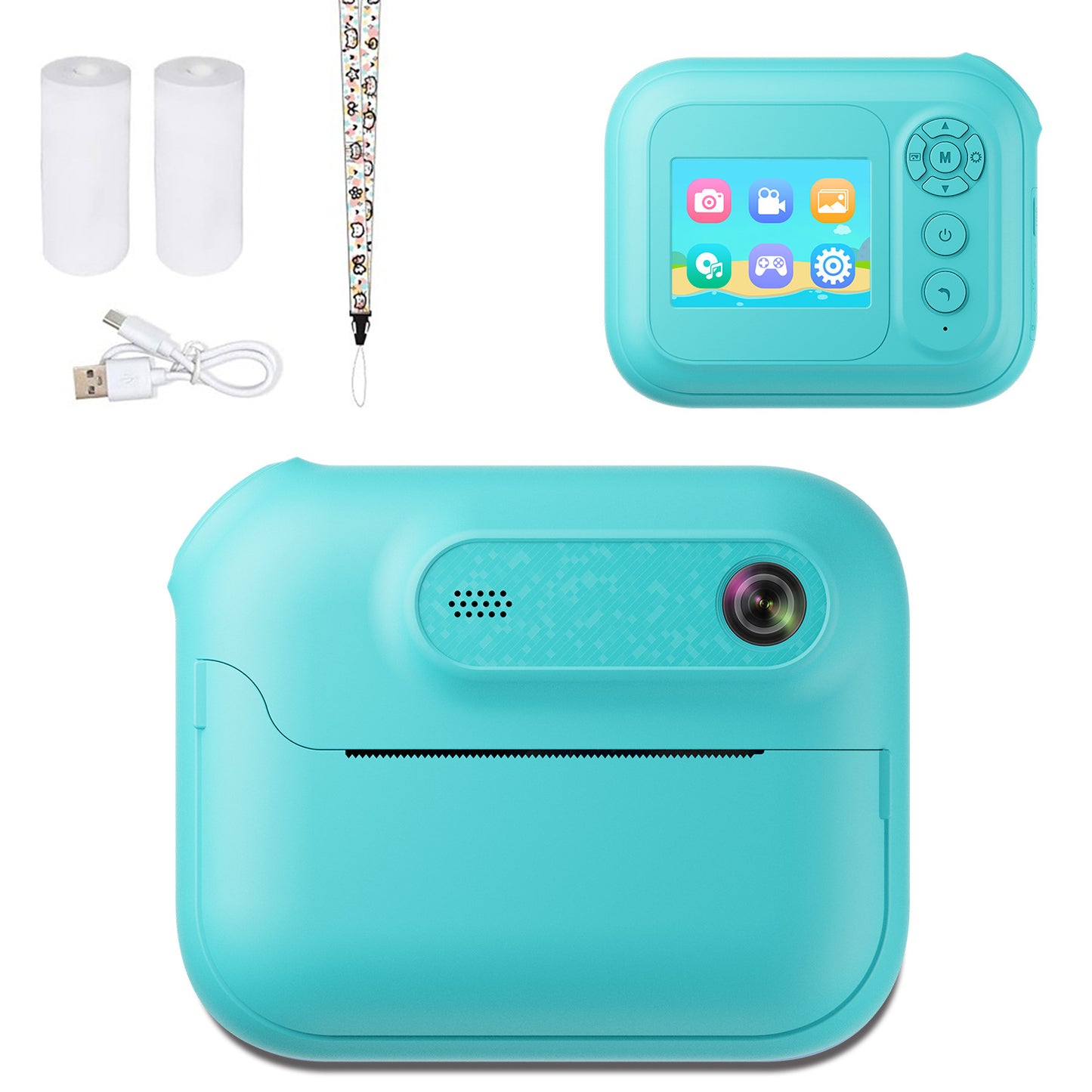 Kids Multi-Functional Camera Toy - Instant B&W Printing & Creative Stickers(white)