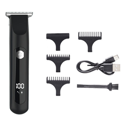 Professional Steel Hair Clipper - Low Noise Motor with 3 Guard Combs & Type-C Charging(black)
