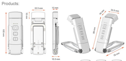 Portable Clip-On LED Reading Light - USB Rechargeable, 3 Color Modes & 5 Brightness Levels(black)