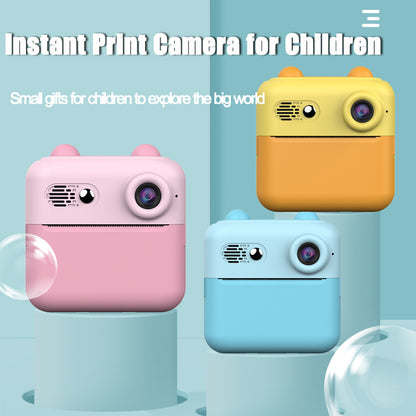 Kids Instant Print Digital Camera with 180°  Flip Lens - 24MP Photos, 720P Video & Doodle Fun(pink)