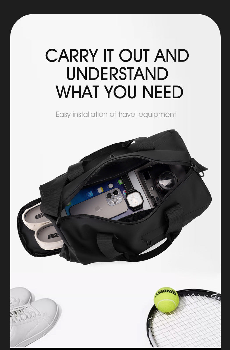 Large Capacity Travel Duffel Bag with Shoe Compartment & Wet Pocket - Multi-Purpose Gym & Weekend Bag(Khaki)