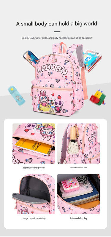 Kids Cartoon Character 3-Piece Backpack Set - Lightweight School Bag with Lunch Bag & Pencil Case(black)