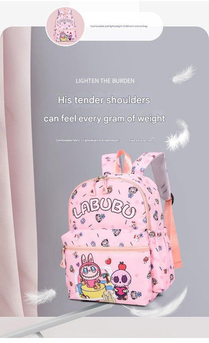 Kids Cartoon Character 3-Piece Backpack Set - Lightweight School Bag with Lunch Bag & Pencil Case(Pink)