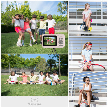 48MP Digital Camera with 16x Zoom & AF Autofocus - Full HD Vlogging Camera for Beginners & Kids(Beige)