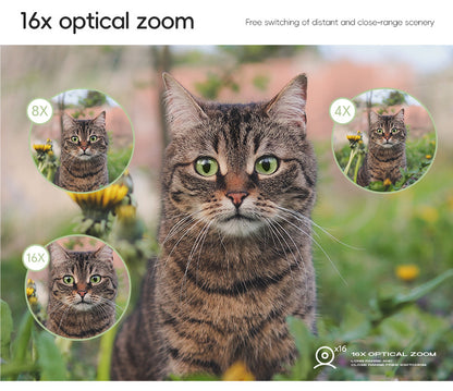 48MP Digital Camera with 16x Zoom & AF Autofocus - Full HD Vlogging Camera for Beginners & Kids(Beige)