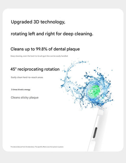 Rotating Electric Toothbrush with 3D Cleaning Action - 3 Modes, IPX7 Waterproof, with Travel Case & 6 Brush Heads(black)