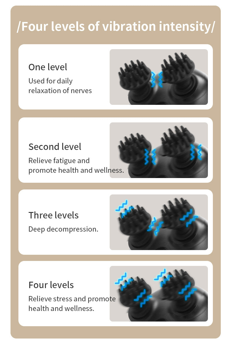 Intelligent 3D Electric Head & Scalp Massager - 7 Massage Techniques, IPX7 Waterproof, Rechargeable(black)