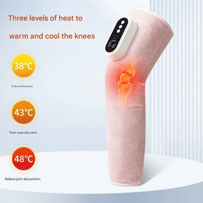 Rechargeable Air Compression Leg Massager with Heat Therapy for Knee & Calf Relief(grey-Double)