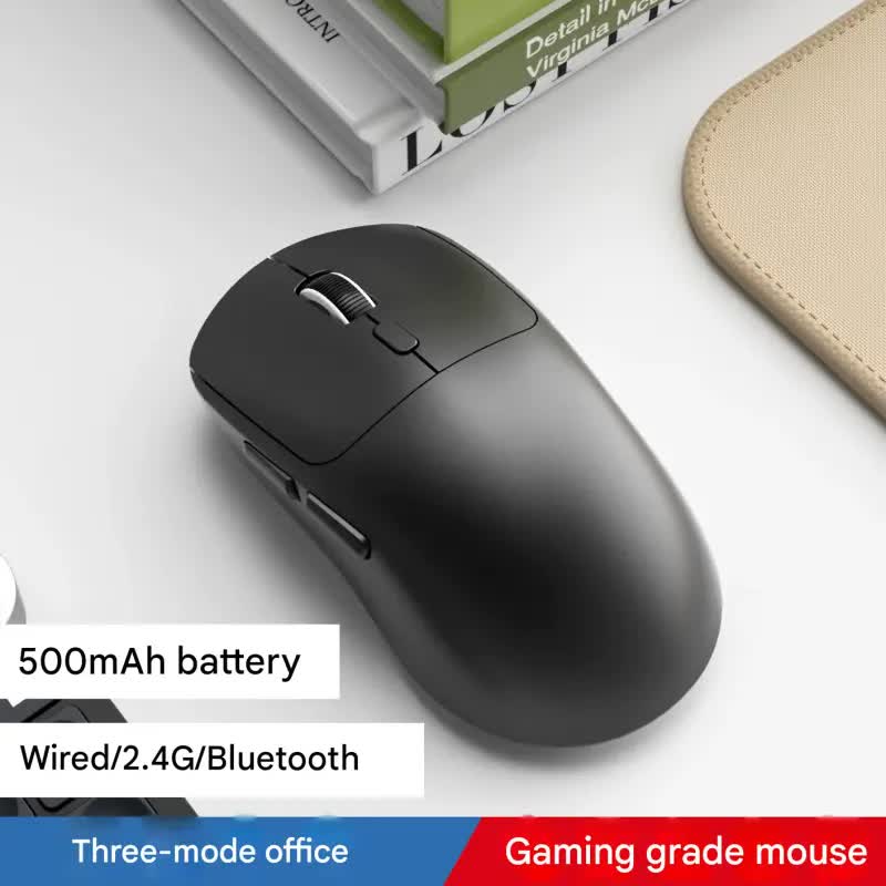 75g Ultra-Lightweight Tri-Mode Wireless Gaming Mouse - 1000Hz Polling Rate, 120-Hour Battery(black)