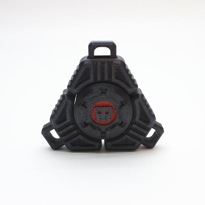 Two Sci-Fi Triangular Keychain Fidget Spinner - 3D Printed EDC Stress Relief Toy(black)