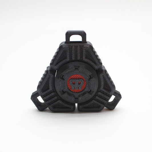 Two Sci-Fi Triangular Keychain Fidget Spinner - 3D Printed EDC Stress Relief Toy(black)