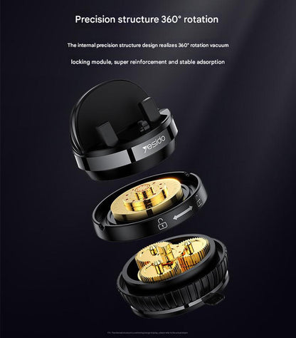 Universal Car Dashboard Phone Holder with Rotary Suction Cup & 360° Rotation(black)