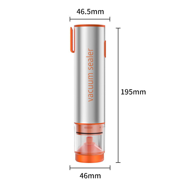 Multi-Function Handheld Electric Vacuum Sealer & Inflator Kit - For Food Bags, Jars, Wine & Balls(Gray Orange)