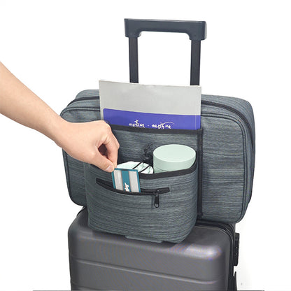 Heather Grey Versatile Travel Organizer Bag with Luggage Sleeve - Portable Carry-On for Laptop, Shoes & Accessories