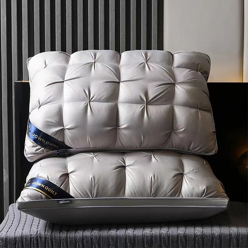 Grey Luxury Adjustable Bed Pillow Set (2-Pack) - Hotel Quality Down Alternative for Ultimate Neck Support & Comfort