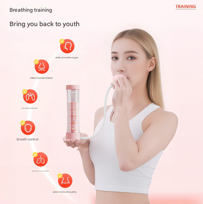 Blue Adjustable Breathing Exerciser & Respiratory Muscle Trainer - Lung Capacity, Core & Pelvic Floor Fitness Tool