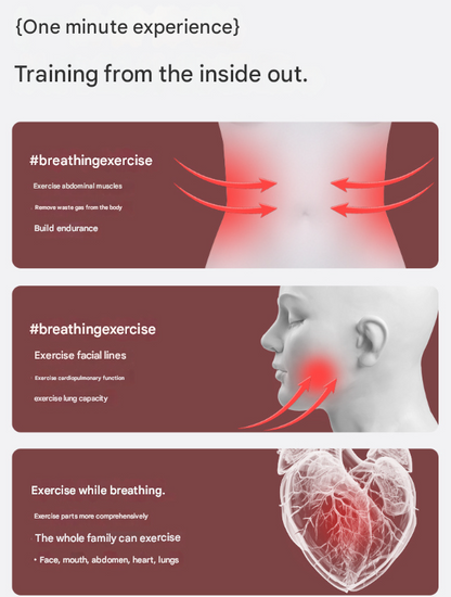 Blue Adjustable Breathing Exerciser & Respiratory Muscle Trainer - Lung Capacity, Core & Pelvic Floor Fitness Tool