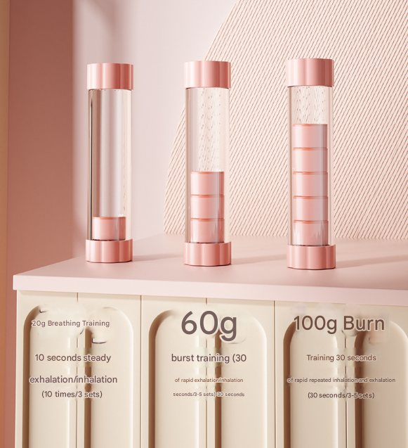 Blue Adjustable Breathing Exerciser & Respiratory Muscle Trainer - Lung Capacity, Core & Pelvic Floor Fitness Tool