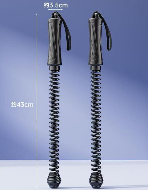 Black Cordless Battle Ropes - Heavy Duty Spring Steel Power Trainers for Full Body Strength & Cardio Workout