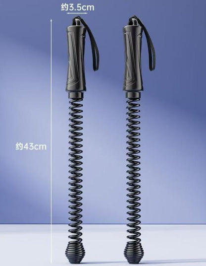 Black Cordless Battle Ropes - Heavy Duty Spring Steel Power Trainers for Full Body Strength & Cardio Workout