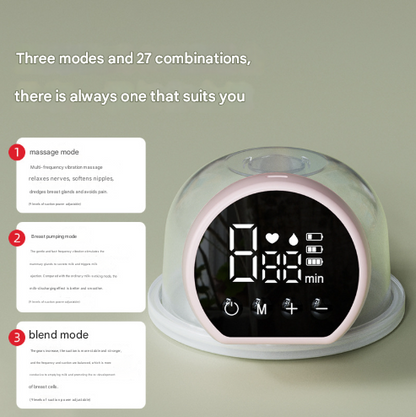 Pink Hands-Free Wearable Electric Breast Pump - Portable, Quiet & Rechargeable with LED Display