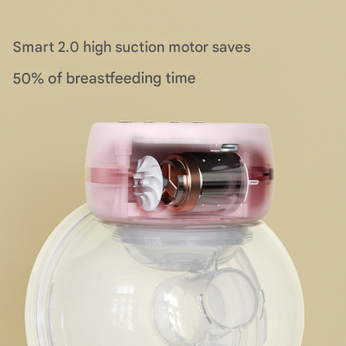 Pink Hands-Free Wearable Electric Breast Pump - Portable, Quiet & Rechargeable with LED Display