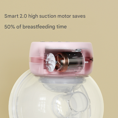 Pink Hands-Free Wearable Electric Breast Pump - Portable, Quiet & Rechargeable with LED Display