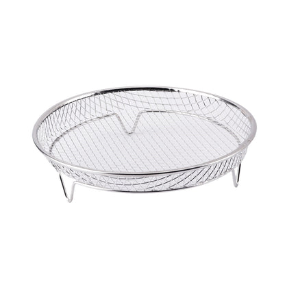 Silver 3-Pack Stackable Air fryer Racks - Food Grade Stainless Steel Multi-Layer Dehydrator & Crisper Tray Accessory