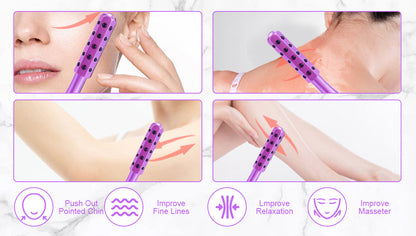 Black Germanium Stone Facial Roller - Uplifting & Sculpting Beauty Massager for Face and Body