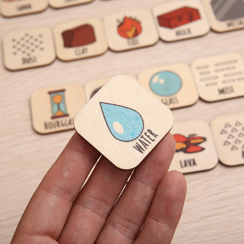 Wooden Mineral & Gemstone Educational Puzzle - Colorful Geology Toy for Kids