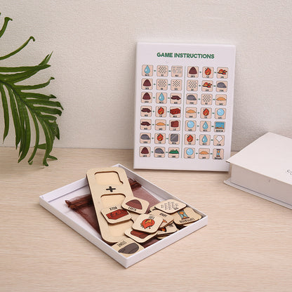 Wooden Mineral & Gemstone Educational Puzzle - Colorful Geology Toy for Kids