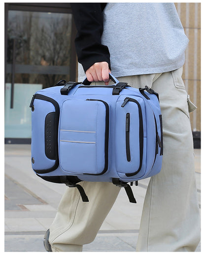 Large Capacity Convertible Travel Backpack - 16" Laptop Compartment, Shoe Pouch & USB Port(black)