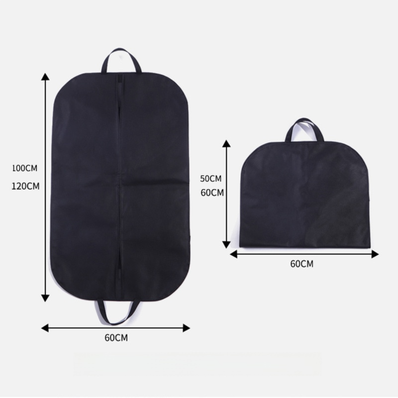 2-Pack Travel Long Dress Garment Carrier Bag Suit Bags(60×120CM) -  Non-Woven Dust Cover, Foldable Hanging Clothes Storage Bag with Reinforced Handle