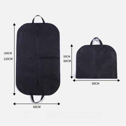 2-Pack Travel Long Dress Garment Carrier Bag Suit Bags(60×120CM) -  Non-Woven Dust Cover, Foldable Hanging Clothes Storage Bag with Reinforced Handle