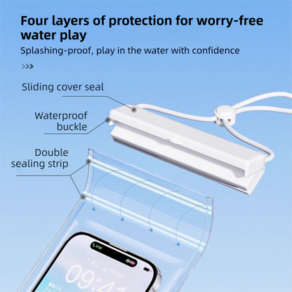 3-PCS White IPX8 Waterproof Phone Pouch(19×11 CM) - Universal Touch Screen & Underwater Photo Case for Swimming, Snorkeling, and Beach