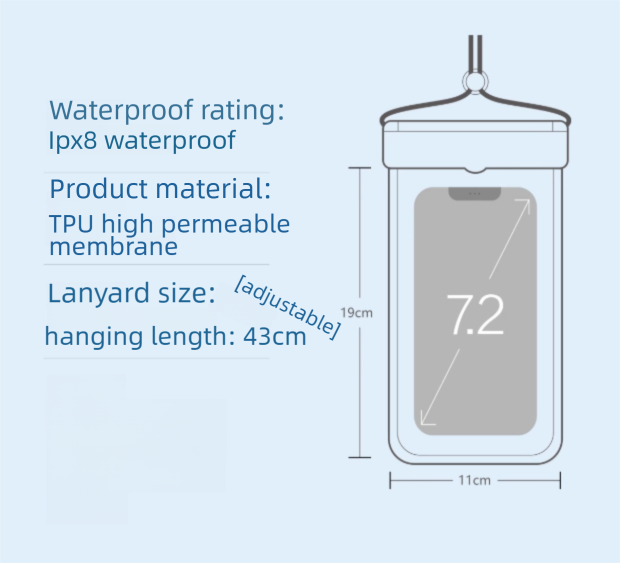 3-PCS White IPX8 Waterproof Phone Pouch(19×11 CM) - Universal Touch Screen & Underwater Photo Case for Swimming, Snorkeling, and Beach