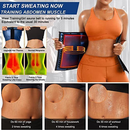 Silver Ion Sauna Waist Trainer for Women(Size S) - 2-in-1 Zipper and Hook/Eye Sweat-Wicking Sports Girdle, Postpartum Fitness Shapewear