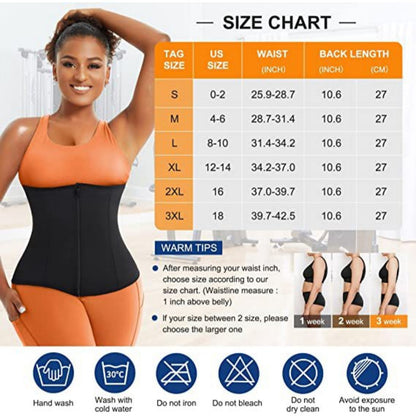 Silver Ion Sauna Waist Trainer for Women(Size S) - 2-in-1 Zipper and Hook/Eye Sweat-Wicking Sports Girdle, Postpartum Fitness Shapewear