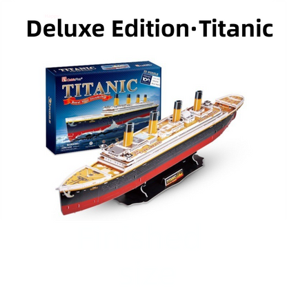 Deluxe Edition (113Pieces) 3D Titanic Ship Model Puzzle Kit - DIY Nautical Series Toy for Kids & Adults, Educational Building Blocks