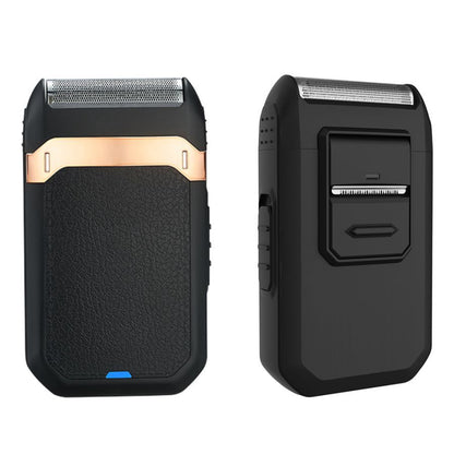 Black Rechargeable Electric Shaver for Men - Wet/Dry Reciprocating Razor with Pop-up Trimmer & Type-C Fast Charge