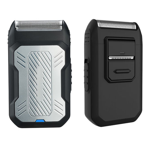 Black and Grey Rechargeable Electric Shaver for Men - Wet/Dry Reciprocating Razor with Pop-up Trimmer & Type-C Fast Charge