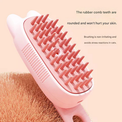 Off-white Pet Spray Grooming Brush - 3-in-1 Steam Dematting Comb with Nano Mist for Cats & Dogs - Anti-Flying Hair & Massage
