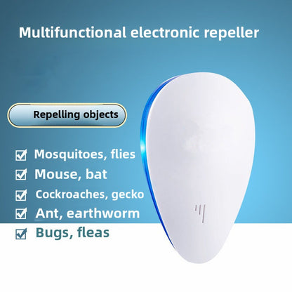 2-PCS White Ultrasonic Pest Repeller - Smart Frequency Electronic Device for Mosquitoes, Rodents & Insects
