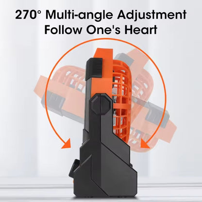 Black Portable Outdoor Camping Fan with LED Light - Rechargeable USB Tent Fan for Australia