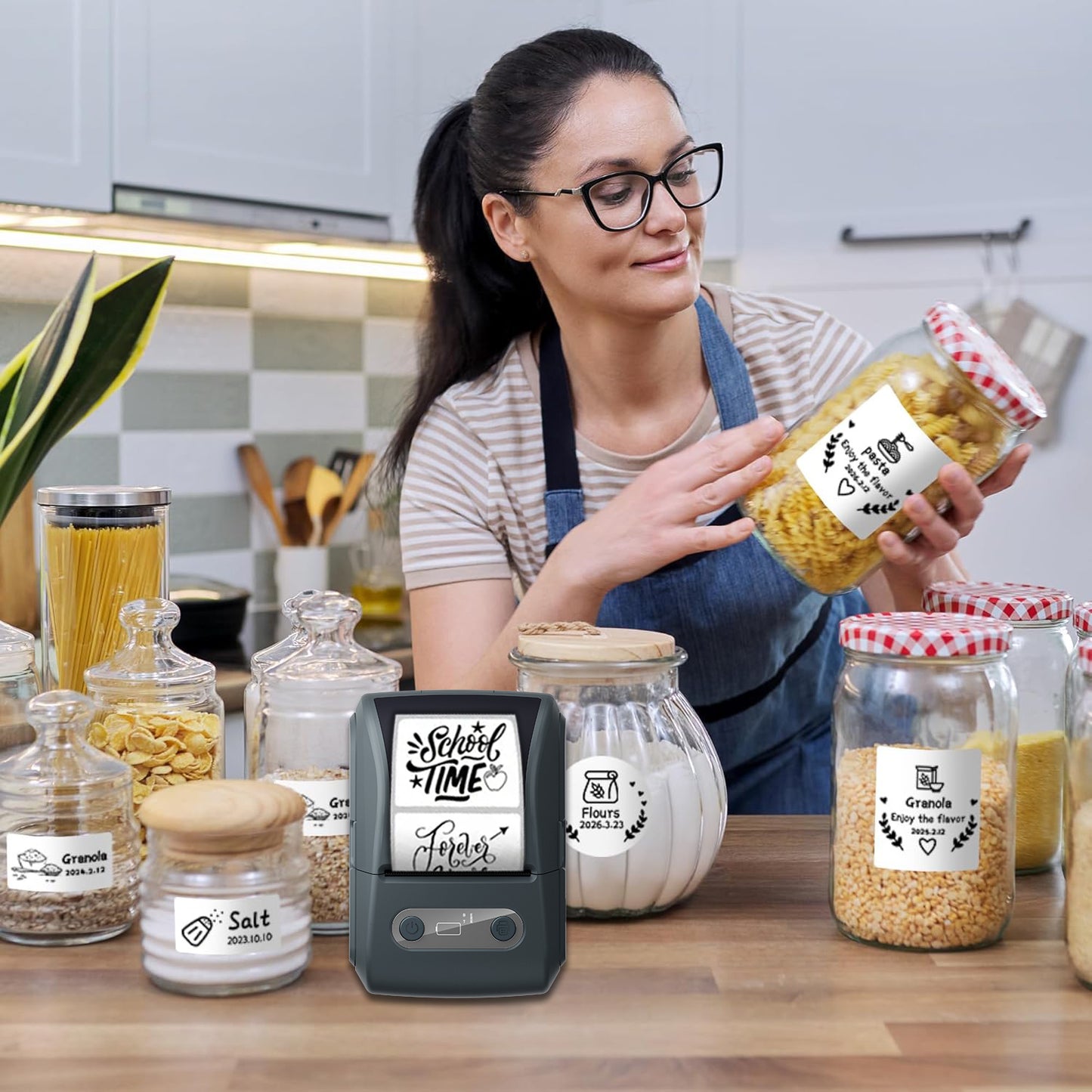 Black Portable Bluetooth Thermal Label Printer – Compact, Ink-Free Mini Label Maker for Home, Office, and Small Business Use in Australia