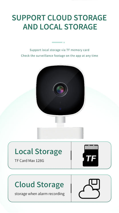 White Smart Indoor Security Camera 3MP HD WiFi Wireless Monitor with Night Vision Two-Way Audio & Motion Detection Ideal for Baby Pet & Home Office