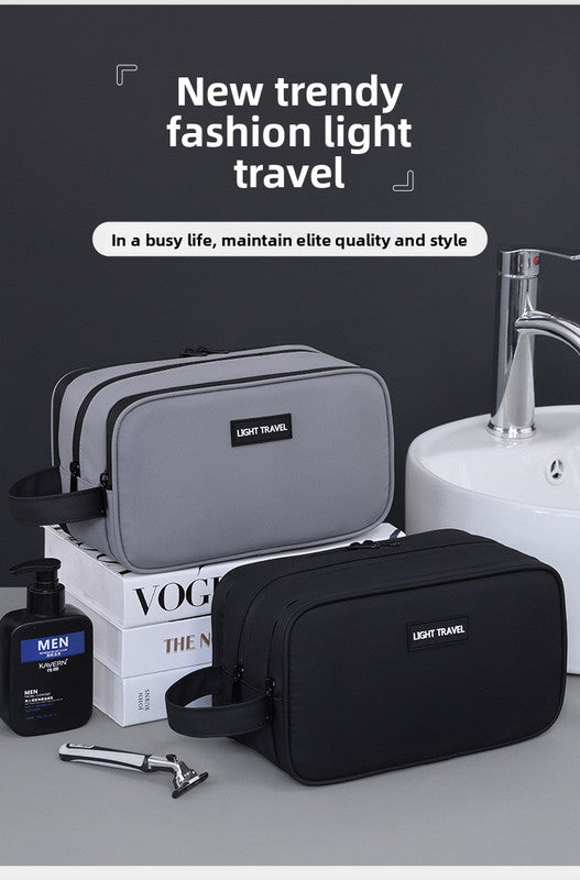 Large Waterproof Men's Toiletry Bag 3-Layer Travel Dopp Kit with Wet Dry Separation Portable Shower Organiser for Gym Business & Holiday Black
