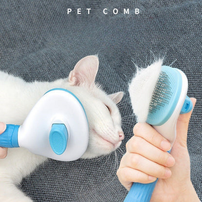 5-in-1 Pet Grooming Kit Blue - Stainless Steel Deshedding Rake, Self-Cleaning Slicker Brush, Grooming Glove & Nail Trimmer Set for Dogs & Cats