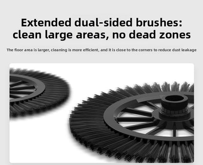 2-in-1 Manual Push Sweeper & Mop with Three Original Clothes - Handheld Floor Cleaner with Sealed Dustbin - Lightweight Cordless Design for Hardwood, Tile, and Marble Floors - Blue